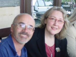 Kate with Christopher Arpin with whom she played many concerts for flute & piano. Chris also premiered many of Kate's keyboard works in Germany