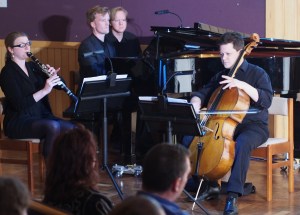 Sarah Bowden-clarinet, Alex Reid-piano, Jon Fistein-cello/ Instrumental trio for "Are Women People?" & "Porcelain & Pink"